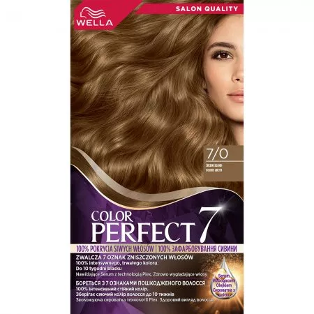 Wella Color Perfect 7, farba do włosów, 7/0 średni blond, 50ml