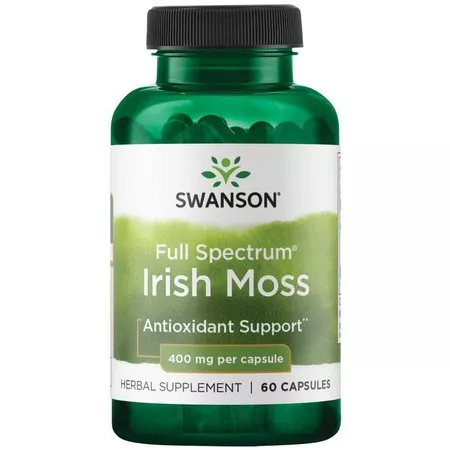 Swanson Full Spectrum Irish Moss, irlandzki mech, 400mg, suplement diety, 60kaps, ref.SW1291