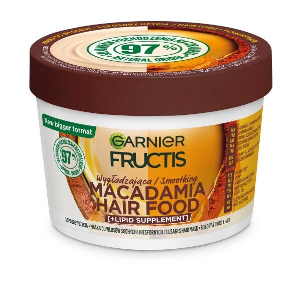 Garnier Fructis Macadamia Hair Food wygładzająca maska do włosów suchych i niesfornych 400ml