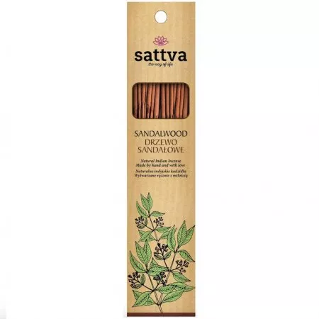 Sattva Natural Indian Incense naturalne indyjskie kadzidełko Drzewo Sandałowe 15szt