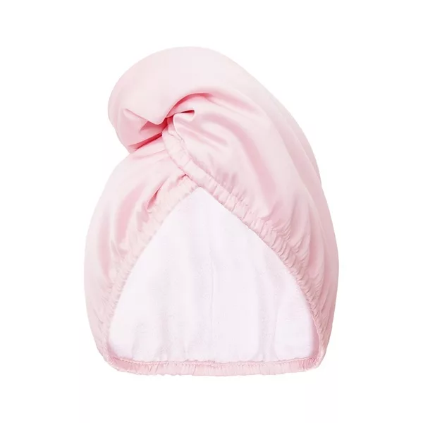 Glov Dwustronny turban do włosów z mikrofibry i wegańskiej satyny szybkie suszenie anti-frizz Satin Pink