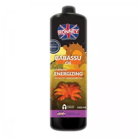 Ronney Professional Shampoo Babassu Oil Energizing Therapy, Szampon energetyzujący do włosów farbowanych i matowych 1000ml