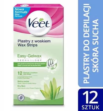 Veet Veet plastry wosk do depilacji ciała skóra sucha 12 szt