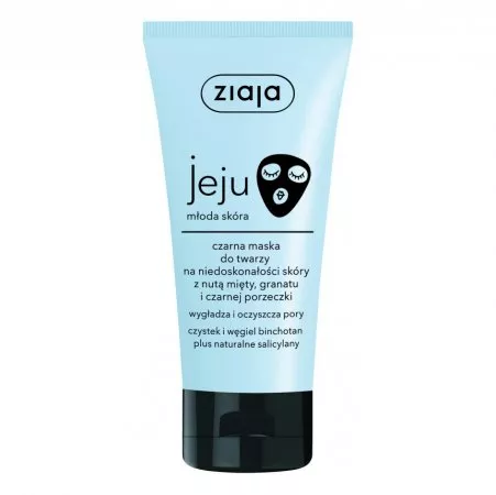 Ziaja Jeju, czarna maska do twarzy na niedoskonałości skóry, 50ml