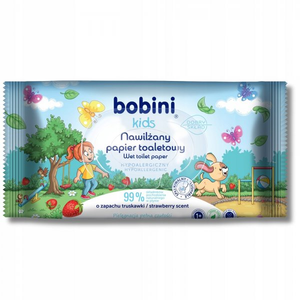 Bobini Kids nawilżany papier toaletowy dla dzieci 50szt