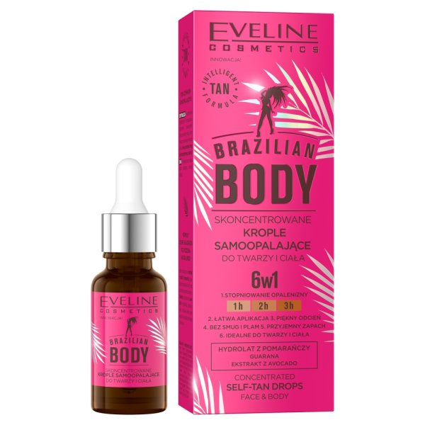 Eveline Cosmetics Brazilian Body skoncentrowane krople samoopalające do twarzy i ciała 18ml