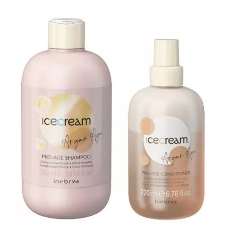 Inebrya Ice Cream Pro-Age, zestaw do włosów matowych, szampon + odżywka