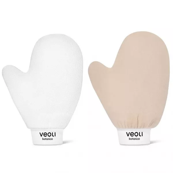 Veoli Botanica I gLove Peel & I gLove Tan, zestaw rękawic do ciała