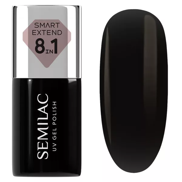 Semilac Smart Extend, lakier hybrydowy, 834 Black Velvet, 7ml