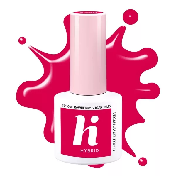 hi hybrid, lakier hybrydowy, #390 Strawberry Sugar Jelly, 5ml