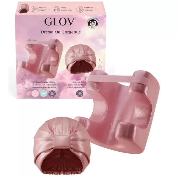 Glov Dream On Gorgeous zestaw satynowy czepek do włosów + upiększająca poduszka nocna