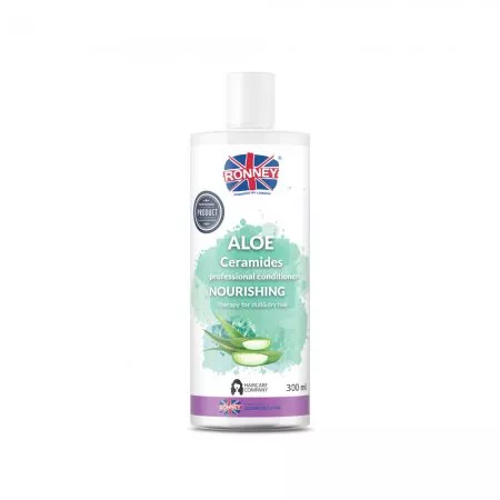 Ronney Professional Conditioner Nourshing Aloe Ceramides, Odżywka nawilżająca do włosów matowych i suchych ALOE 300ml