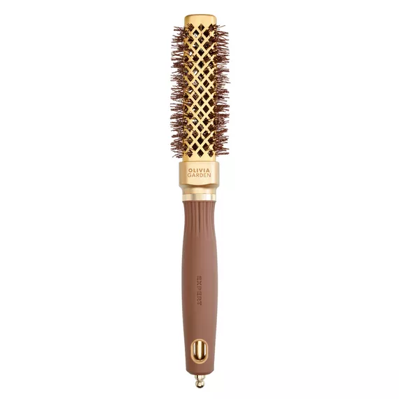 Olivia Garden Expert Blowout Straight, szczotka do prostowania i modelowania włosów, Wavy Bristles Gold&Brown 20mm