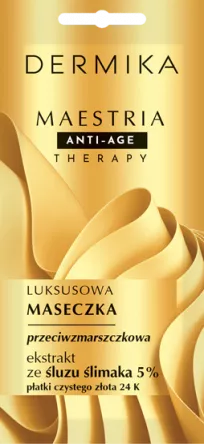Dermika Maestria, luksusowa maseczka przeciwzmarszczkowa, ekstrakt ze śluzu ślimaka 5%, 7g