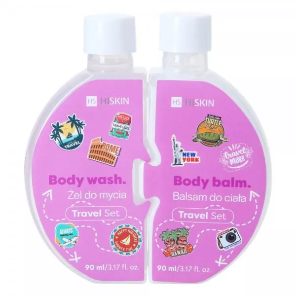 HiSkin Puzzle Travel zestaw żel do mycia 90ml + balsam do ciała 90ml