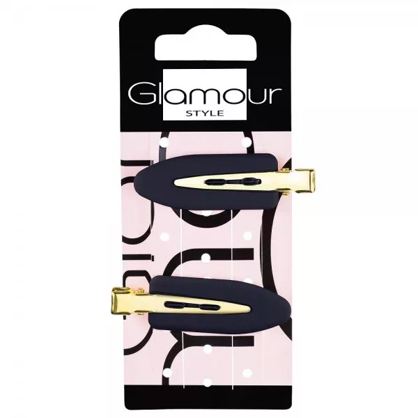 Glamour Spinki do włosów Czarne 2szt