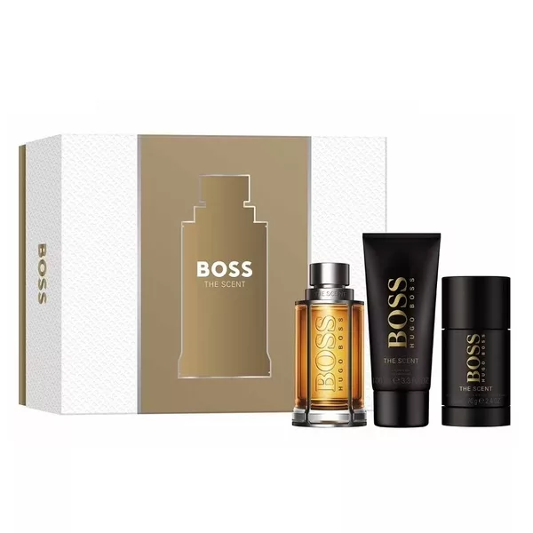 Hugo Boss Boss The Scent For Man zestaw woda toaletowa spray 100ml + żel pod prysznic 100ml + dezodorant sztyft 75ml (M)