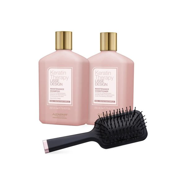 Alfaparf Milano Keratin Therapy Lisse Design, zestaw przedłużający efekt laminacji, Revitalizing Kit (szampon + odżywka)