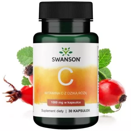 Swanson Witamina C1000 + dzika róża 30 kaps