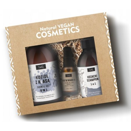 LaQ Zestaw Kozioł z Klasą: żel 500ml, szampon 300ml, olej 30ml (sianko)