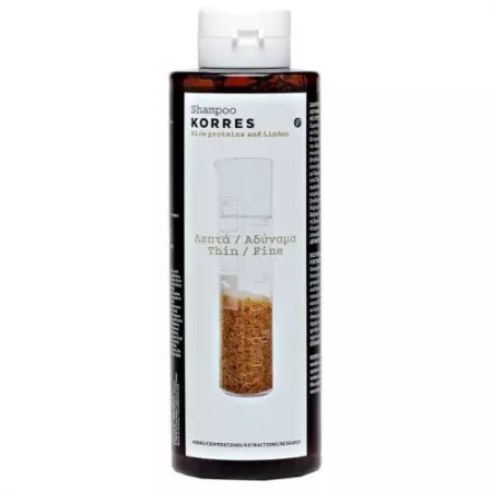 Korres Shampoo For Thin/Fine Hair With Rice Proteins And Linden szampon z proteinami ryżu i wyciągiem z lipy do włosów cienkich i wrażliwych 250ml
