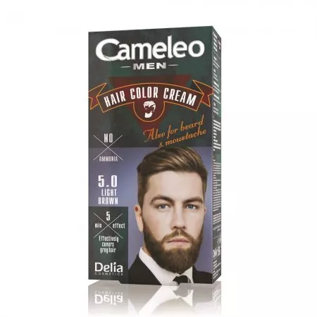 Cameleo Men Hair Color Cream farba do włosów brody i wąsów 5.0 Light Brown 30ml