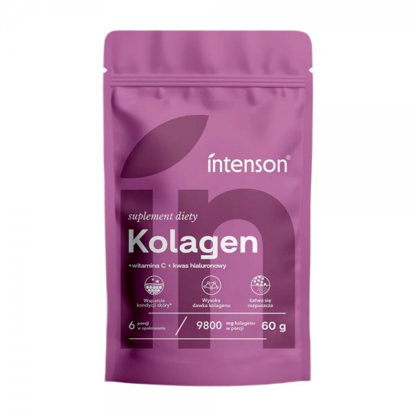 Intenson Kolagen + Witamina C + Kwas Hialuronowy suplement diety 60g