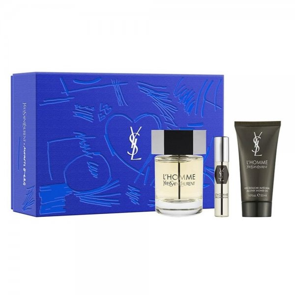 Yves Saint Laurent L'Homme zestaw woda toaletowa spray 100ml + żel pod prysznic 50ml + miniatura wody toaletowej 10ml (M)