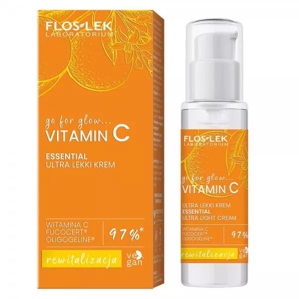 Floslek go for glow…. VITAMIN C ESSENTIAL ultra lekki krem na dzień i na noc 30ml