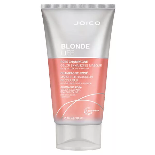 Joico Blonde Life Color Enhancing Rose Champagne, maska koloryzująca do włosów, różowa, 150ml