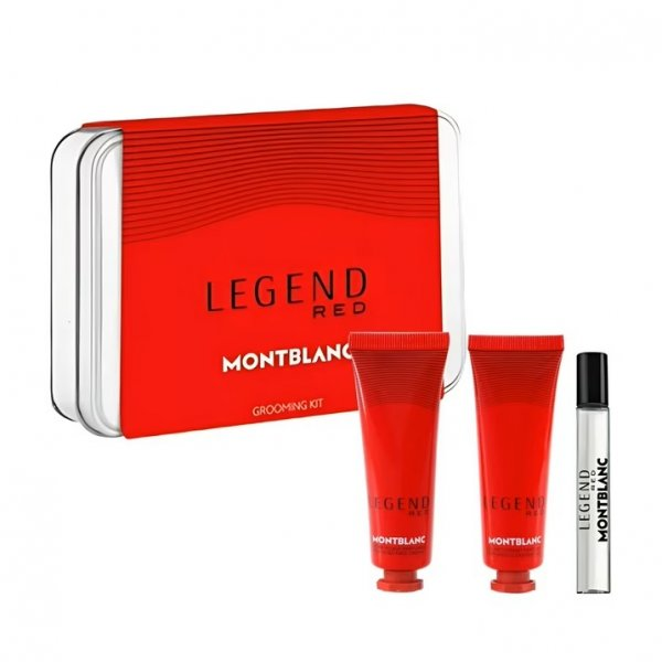 Mont Blanc Legend Red zestaw miniatura wody perfumowanej spray 7.5ml + krem do twarzy 30ml + żel oczyszczający 30ml (M)