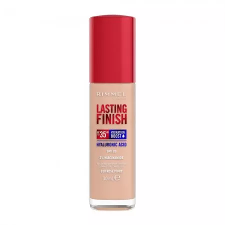 Rimmel Lasting Finish 35H silnie nawilżający i długotrwale kryjący podkład do twarzy z filtrem SPF20 010 Rose Ivory 30ml