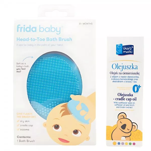 Skarb Matki Zestaw olejek na ciemieniuszkę 30ml + myjka Derma Frida