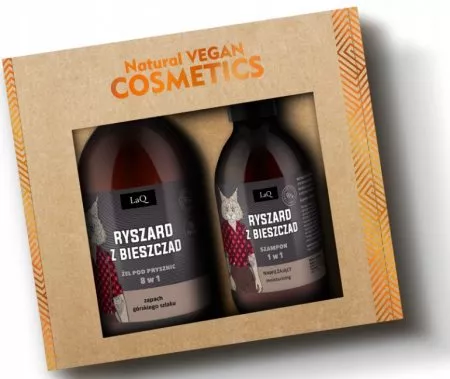 LaQ Zestaw Ryszard z Bieszczad czarny: żel 500ml, szampon 300ml (wkładka)