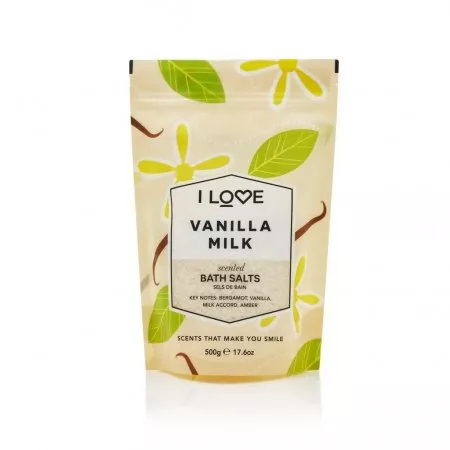 I Love Scented Bath Salts kojąco-relaksująca sól do kąpieli Vanilla Milk 500g