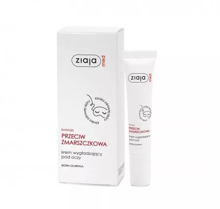 Ziaja Med Kuracja przeciwzmarszczkowa, krem wygładzający pod oczy, 15ml