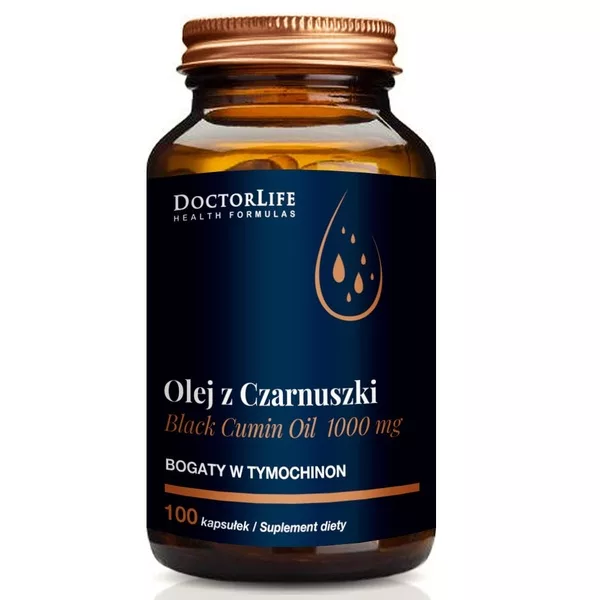 Doctor Life Black Cumin Oil olej z czarnuszki 1000mg suplement diety 120 kapsułek