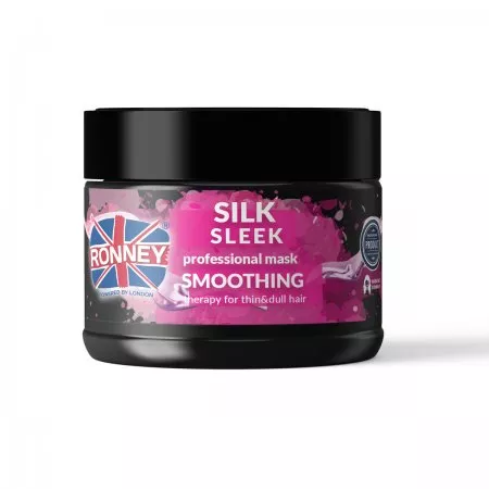 Ronney Professional Mask Smoothing Silk Sleek, Maska wygładzająca do włosów cienkich i matowych 300ml