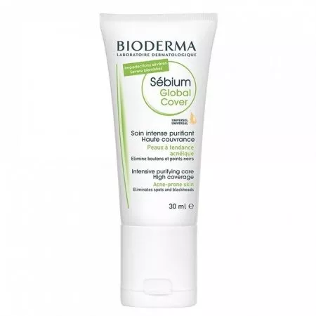 Bioderma Sebium Global Cover Intensive Purifying Care krem koloryzujący przeciwtrądzikowy do twarzy 30ml