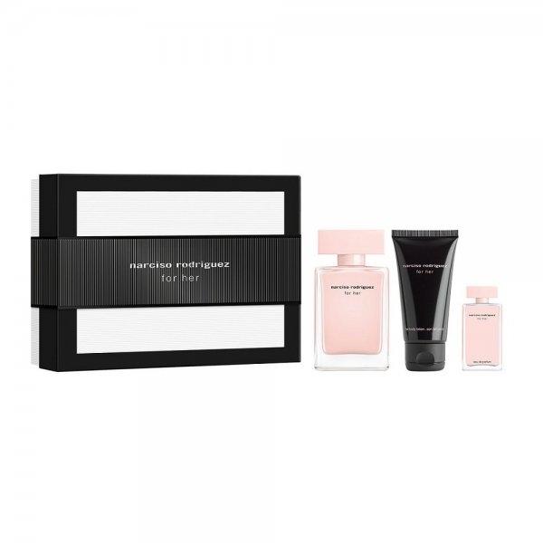 Narciso Rodriguez For Her zestaw woda perfumowana spray 50ml + woda perfumowana spray 7.5ml + balsam do ciała 50ml (W)