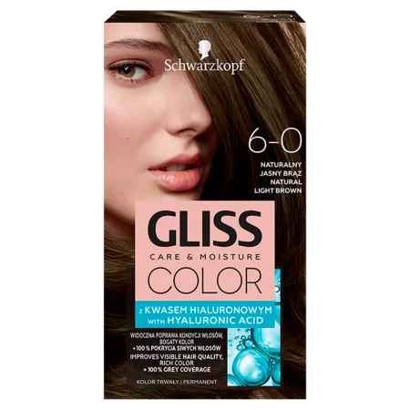 Schwarzkopf Gliss Color krem koloryzujący do włosów 6-0 Naturalny Jasny Brąz