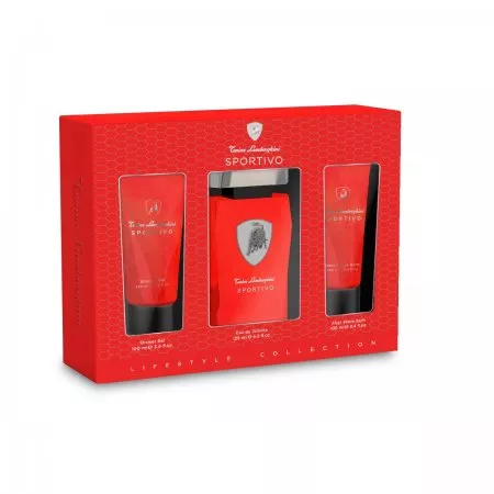 Tonino Lamborghini Sportivo zestaw woda toaletowa spray 125ml + balsam po goleniu 100ml + żel pod prysznic 100ml (M)