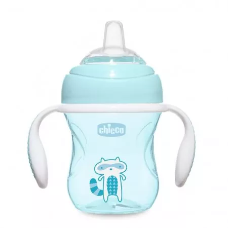 Chicco Transition Cup pierwszy kubek treningowy z miękkim ustnikiem dla dzieci 4m+ Boy 200ml