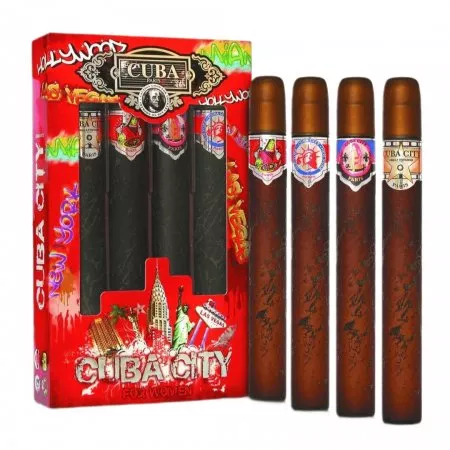 Cuba Original Cuba City For Women zestaw Hollywood woda perfumowana spray 35ml + Las Vegas woda perfumowana spray 35ml + New York woda perfumowana spray 35ml + Miami woda perfumowana spray 35ml (W)