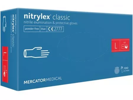 Mercator Nitrylex Classic, rękawiczki nitrylowe, niebieskie, rozmiar L, 100szt