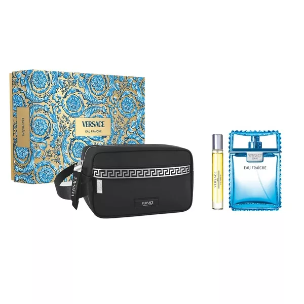 Versace Man Eau Fraiche zestaw prezentowy dla mężczyzn woda toaletowa 100ml + miniatura 10ml + elegancka kosmetyczka