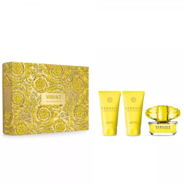 Versace Yellow Diamond zestaw woda toaletowa spray 50ml + żel pod prysznic 50ml + balsam do ciała 50ml (W)