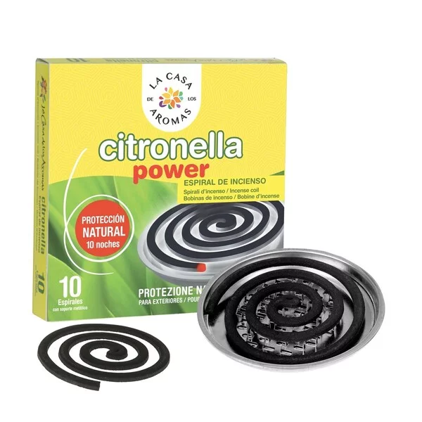 La Casa de los Aromas Citronella spirala z podstawką metalową Trawa Cytrynowa 10szt