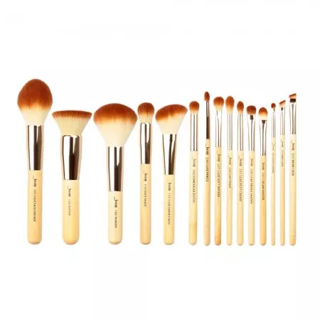 Jessup Mature Peeled Bamboo Makeup Brush zestaw bambusowych pędzli do makijażu twarzy T140 15szt.