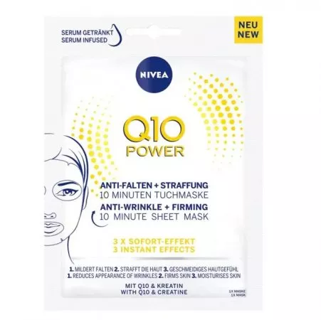 Nivea Q10 Power przeciwzmarszczkowa + ujędrniająca maska w płachcie 1szt